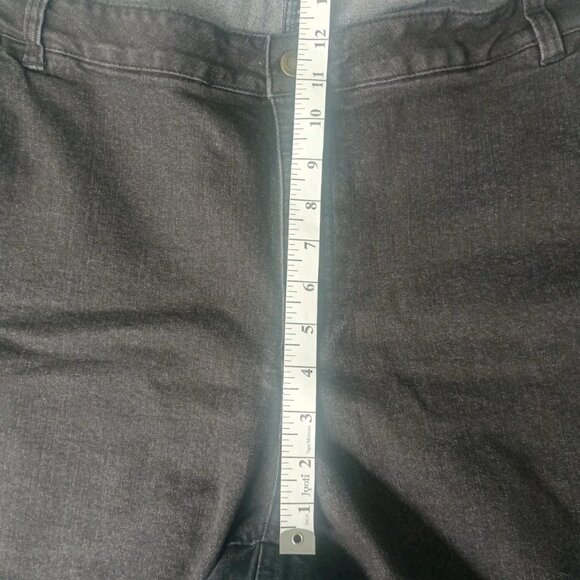 Woman Within 24W Black Denim Capri Jeans Button/Zip Close 2x/3x - Picture 7 of 8